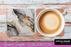 Marble Texture Square Coaster Sublimation - Marble Coaster Product Image 1