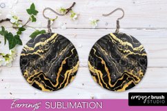 Marble Texture Round Earring Sublimation, Abstract Earrings Product Image 1