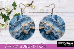 Marble Texture Round Earring Sublimation, Abstract Earrings Product Image 1