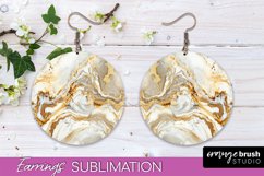 Marble Texture Round Earring Sublimation, Abstract Earrings Product Image 1