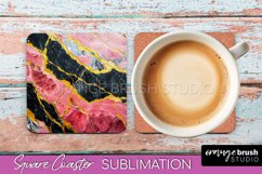 Marble Texture Square Coaster Sublimation - Marble Coaster Product Image 1