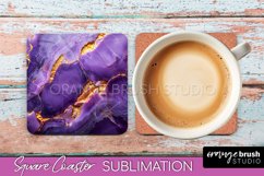 Marble Texture Square Coaster Sublimation - Marble Coaster Product Image 1