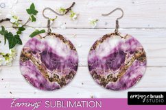 Marble Texture Round Earring Sublimation, Abstract Earrings Product Image 1