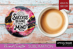 Inspirational Quote Round Coaster - Marble Texture Coaster Product Image 1