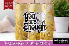 Inspirational Quote Tumbler Wrap - Marble Texture Tumbler Product Image 1