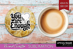 Inspirational Quote Round Coaster - Marble Texture Coaster Product Image 1