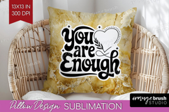 Inspirational Quote Pillow Sublimation - Marble Texture PNG Product Image 1