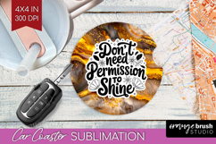 Inspirational Quote Car Coaster - Marble Texture Coaster PNG Product Image 1