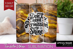 Inspirational Quote Tumbler Wrap - Marble Texture Tumbler Product Image 1