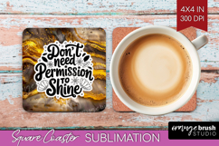 Inspirational Quote Square Coaster - Marble Texture Coaster Product Image 1