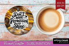 Inspirational Quote Round Coaster - Marble Texture Coaster Product Image 1