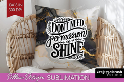 Inspirational Quote Pillow Sublimation - Marble Texture PNG Product Image 1