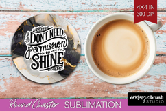 Inspirational Quote Round Coaster - Marble Texture Coaster Product Image 1