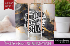 Inspirational Quote Tumbler Wrap - Marble Texture Tumbler Product Image 1