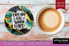 Inspirational Quote Round Coaster - Marble Texture Coaster Product Image 1