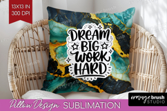 Inspirational Quote Pillow Sublimation - Marble Texture PNG Product Image 1