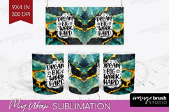 Inspirational Quote Mug Wrap - Marble Texture Mug PNG Product Image 1