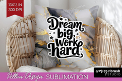Inspirational Quote Pillow Sublimation - Marble Texture PNG Product Image 1