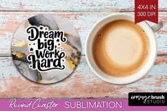 Inspirational Quote Round Coaster - Marble Texture Coaster Product Image 1
