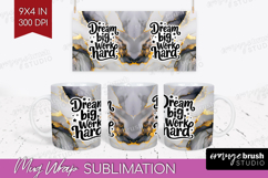 Inspirational Quote Mug Wrap - Marble Texture Mug PNG Product Image 1