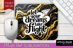 Inspirational Quote Mouse Pad Sublimation - Marble Texture Product Image 1