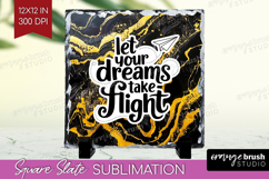 Inspirational Quote Slate PNG - Marble Texture Square Slate Product Image 1