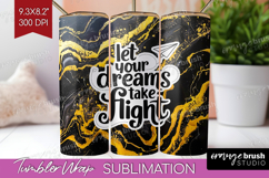 Inspirational Quote Tumbler Wrap - Marble Texture Tumbler Product Image 1