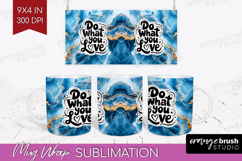Inspirational Quote Mug Wrap - Marble Texture Mug PNG Product Image 1