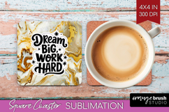Inspirational Quote Square Coaster - Marble Texture Coaster Product Image 1