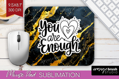 Inspirational Quote Mouse Pad Sublimation - Marble Texture Product Image 1