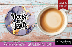 Inspirational Quote Round Coaster - Marble Texture Coaster Product Image 1