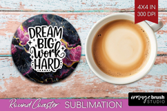 Inspirational Quote Round Coaster - Marble Texture Coaster Product Image 1
