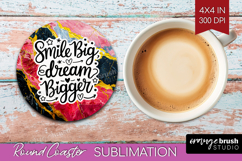Inspirational Quote Round Coaster - Marble Texture Coaster Product Image 1