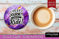 Inspirational Quote Round Coaster - Marble Texture Coaster Product Image 1