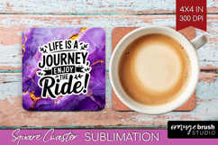 Inspirational Quote Square Coaster - Marble Texture Coaster Product Image 1