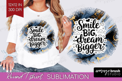 Inspirational Quote Round Tshirt Background - Marble Texture Product Image 1
