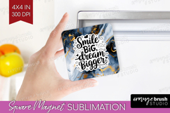 Inspirational Quote Magnet Sublimation - Marble Texture PNG Product Image 1