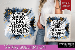 Inspirational Quote Tote Bag - Marble Texture Tote Bag PNG Product Image 1