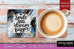 Inspirational Quote Square Coaster - Marble Texture Coaster Product Image 1