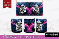 Inspirational Quote Mug Wrap - Marble Texture Mug PNG Product Image 1