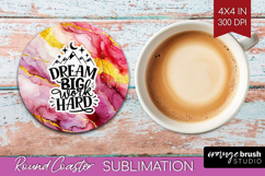 Inspirational Quote Round Coaster - Marble Texture Coaster Product Image 1