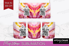 Inspirational Quote Mug Wrap - Marble Texture Mug PNG Product Image 1