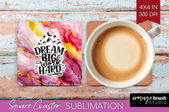 Inspirational Quote Square Coaster - Marble Texture Coaster Product Image 1