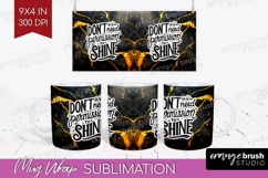 Inspirational Quote Mug Wrap - Marble Texture Mug PNG Product Image 1
