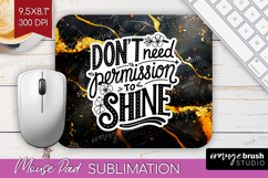 Inspirational Quote Mouse Pad Sublimation - Marble Texture Product Image 1
