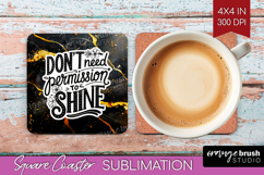 Inspirational Quote Square Coaster - Marble Texture Coaster Product Image 1