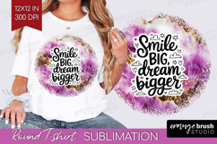 Inspirational Quote Round Tshirt Background - Marble Texture Product Image 1