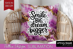 Inspirational Quote Pillow Sublimation - Marble Texture PNG Product Image 1
