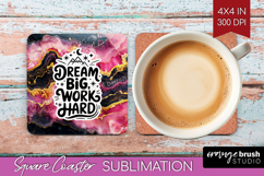 Inspirational Quote Square Coaster - Marble Texture Coaster Product Image 1