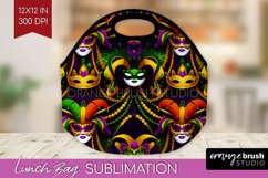 Mardi Gras Lunch Bag - Carnival Lunch Bug PNG Sublimation Product Image 1